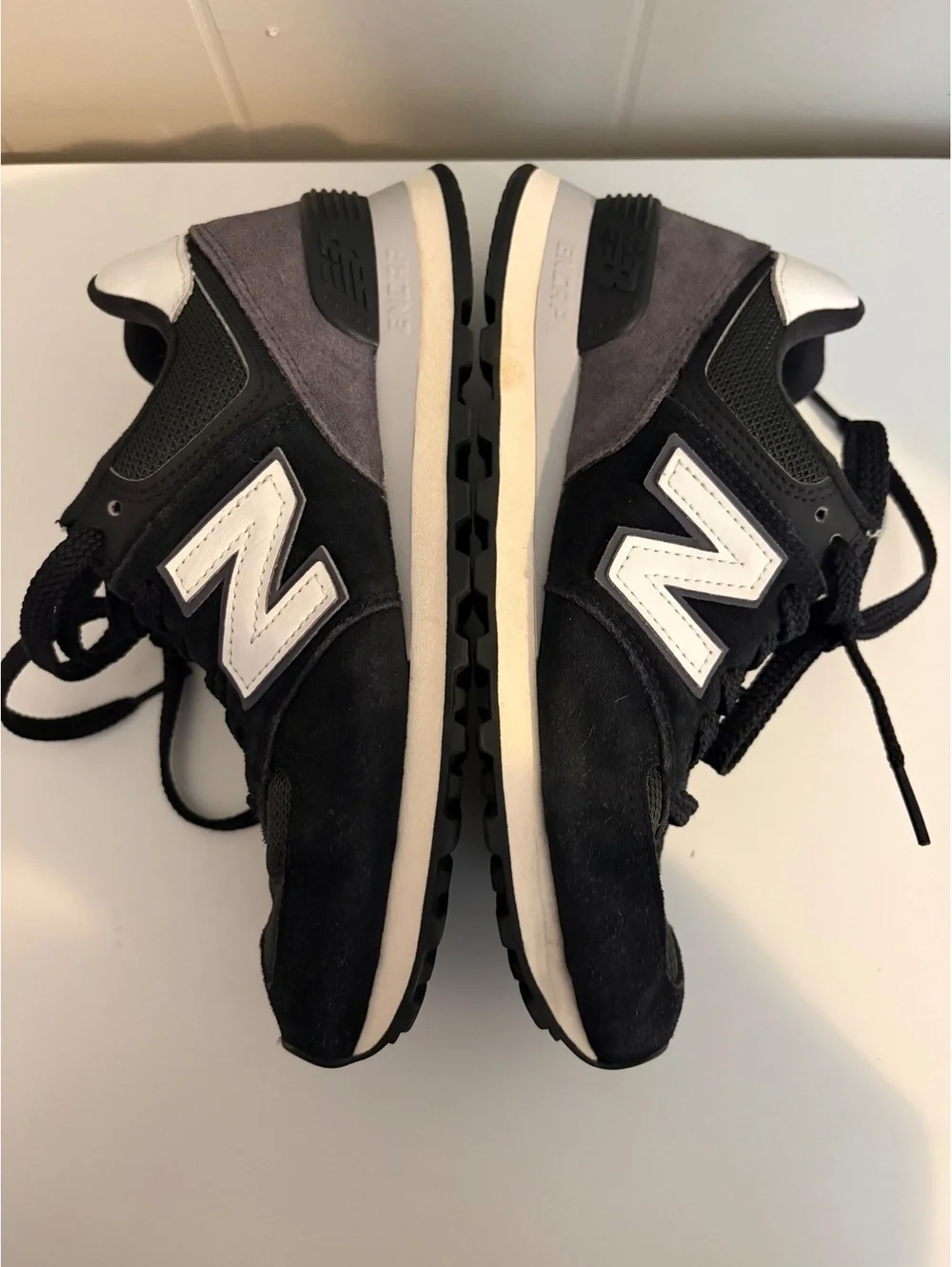 New Balance 574 Core Black and Gray Sneakers, Men’s 6, Women’s 7.5